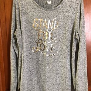 Old Navy “Stand for Love” baby soft knit top. Long sleeved, worn once.
